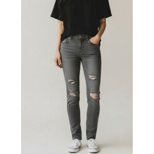 Pacsun Distressed Gray Jegging Size 25 Skinny Fit Stretch Denim Womens Casual St